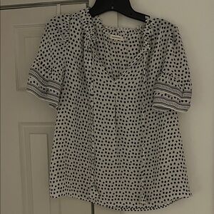 Max Studio Black and White Polka Dot Blouse